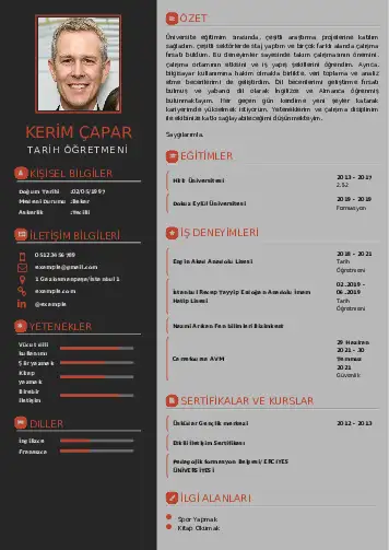 Tarih Öğretmeni Cv Örnekleri cv indir